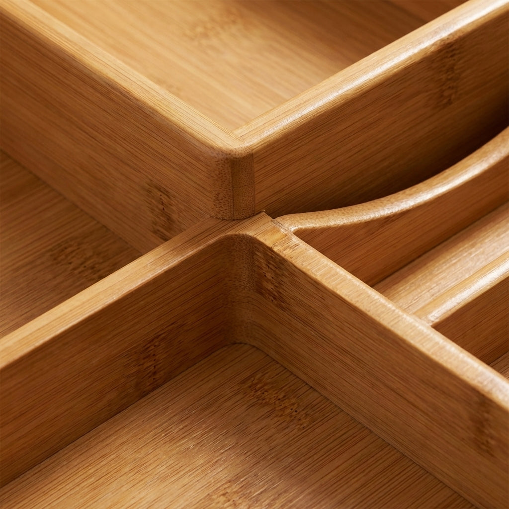 Bamboo Desk Organizer wood grain detail