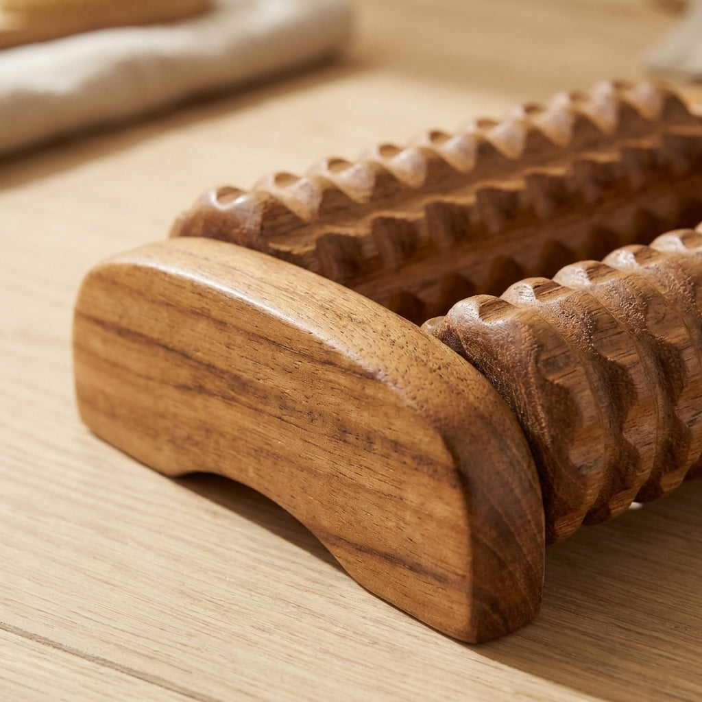 Foot Massage Roller wood grain detail VIP