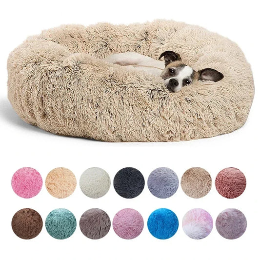 Cozy Plush Round Pet Bed for Large Dogs and Cats VIP
