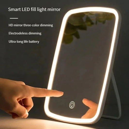 Compact LED Makeup Mirror with Stand - Perfect for Travel VIP