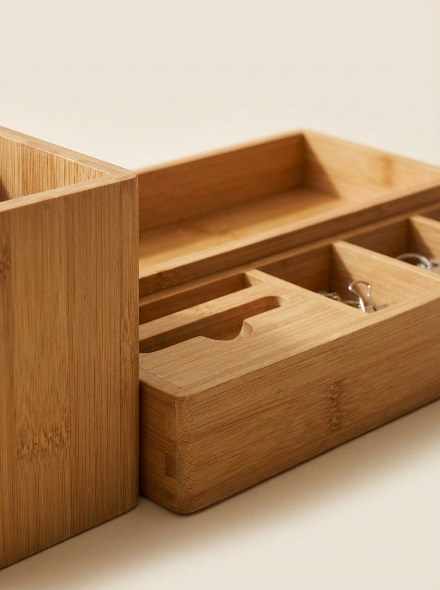 bamboo-desk-organizer detail