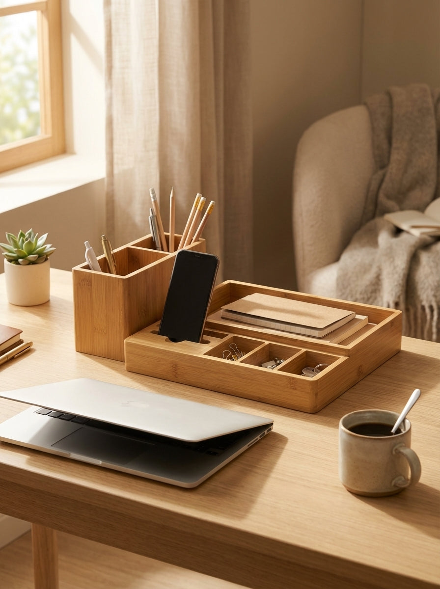 bamboo-desk-organizer lifestyle