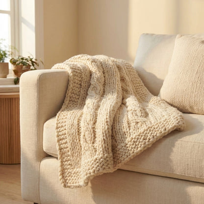 Chunky Knit Throw Blanket lifestyle