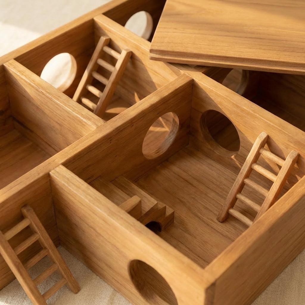 Wooden Habitat for Small Pets detail