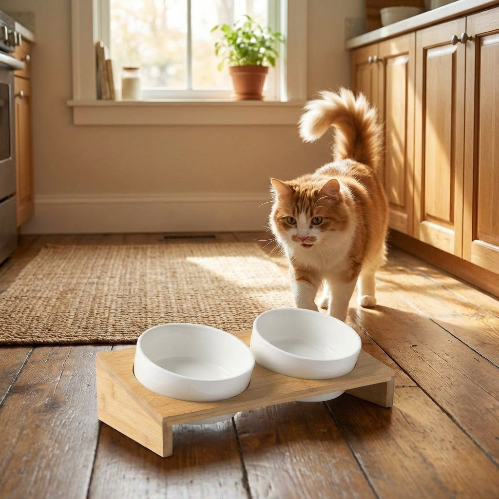 elevated-pet-food-bowl-set lifestyle