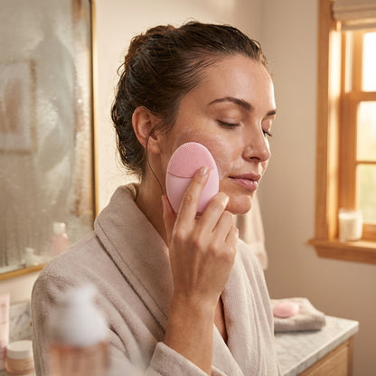 Facial Cleansing Brush - in use