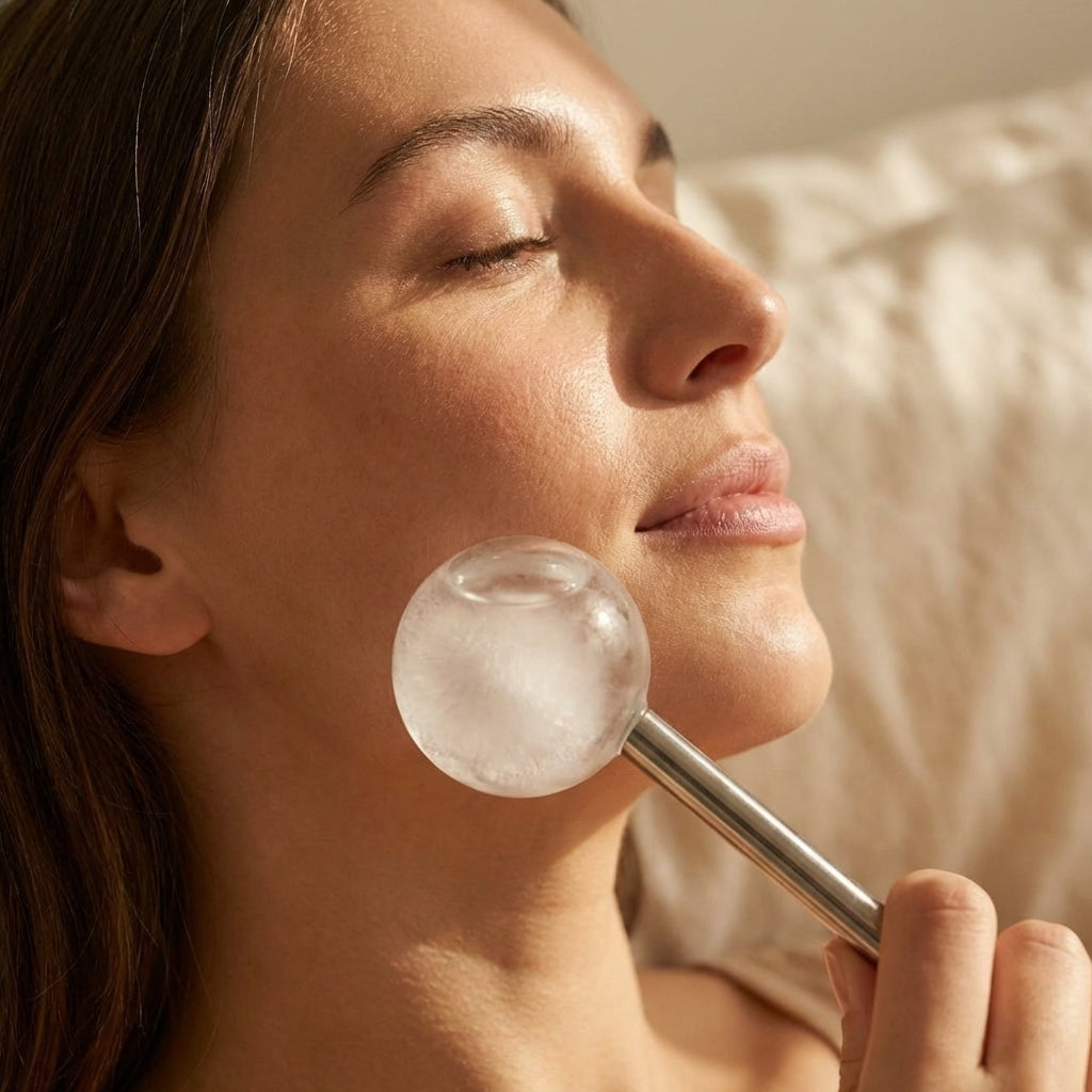 Facial Ice Globes - in use