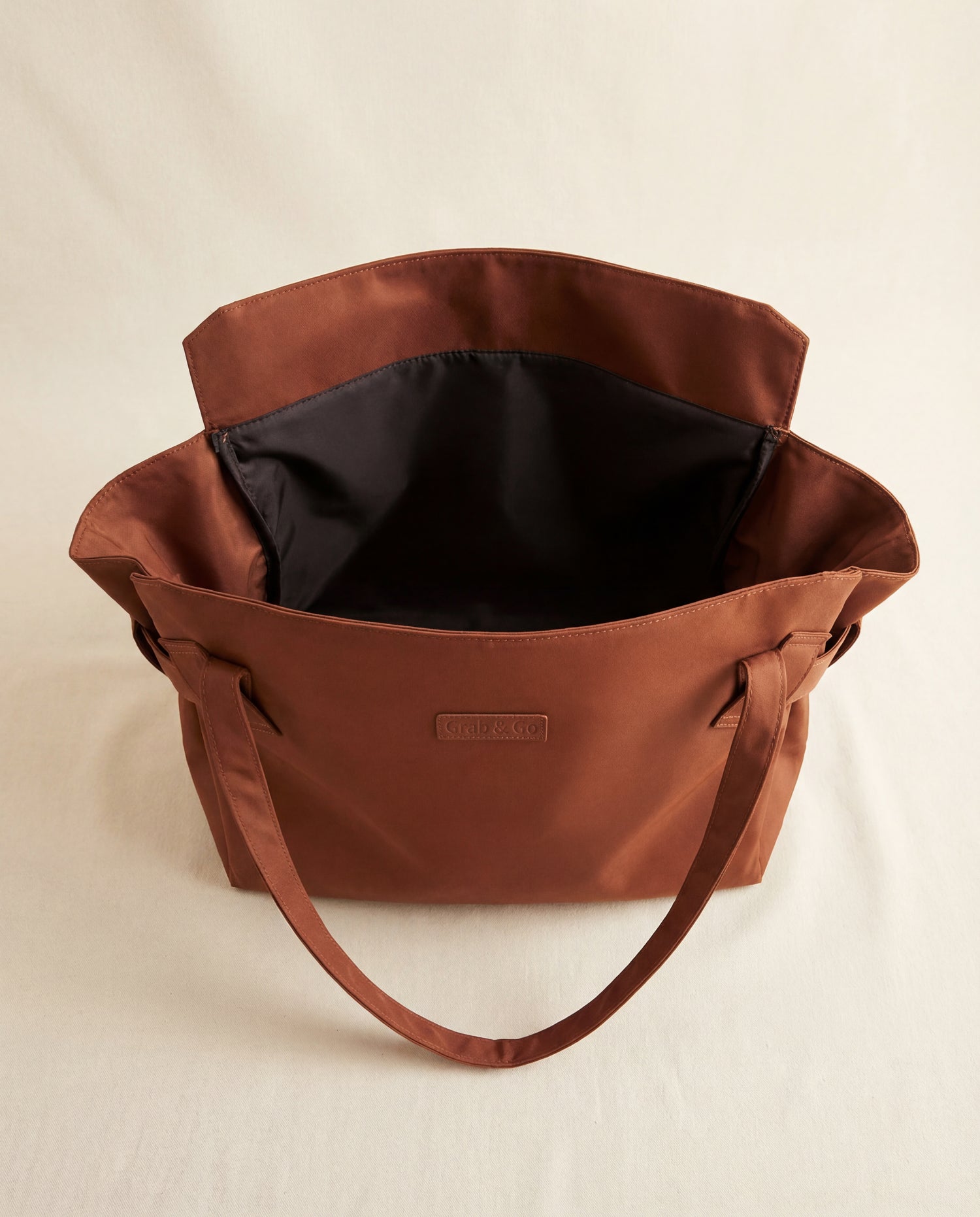 Grocery tote open interior view showing capacity