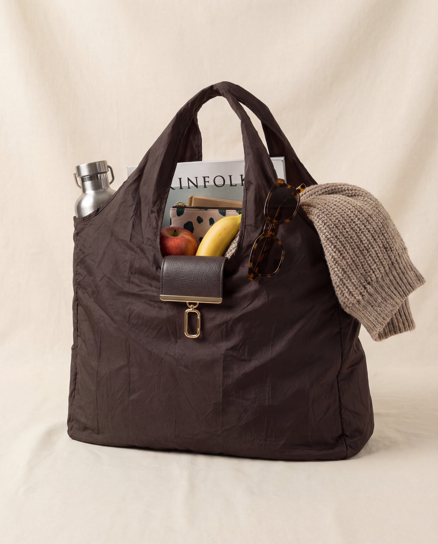 Keychain tote fully loaded with items