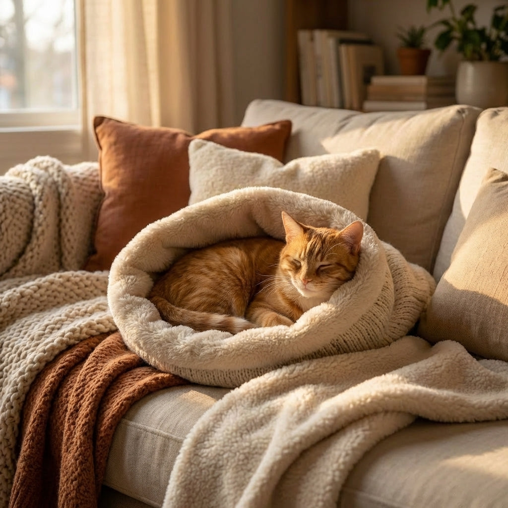 Self-Warming Cat Sleeping Bag lifestyle