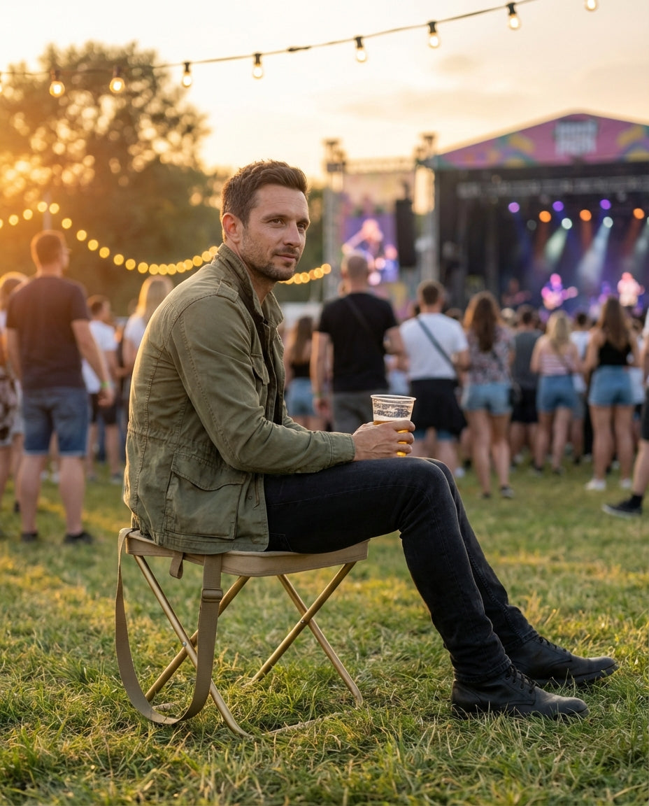 Pocket chair at outdoor concert venue
