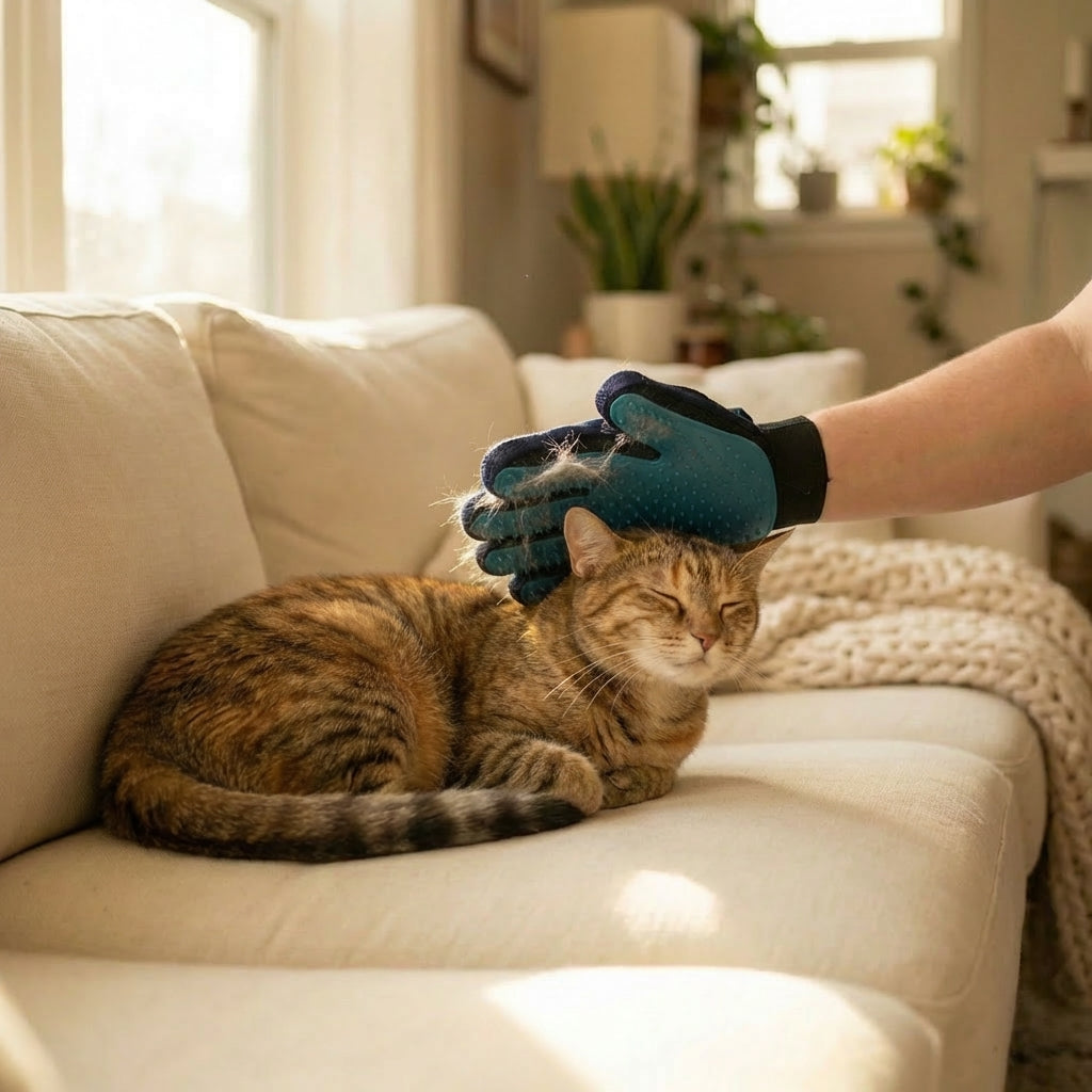 Silicone Pet Grooming Glove lifestyle