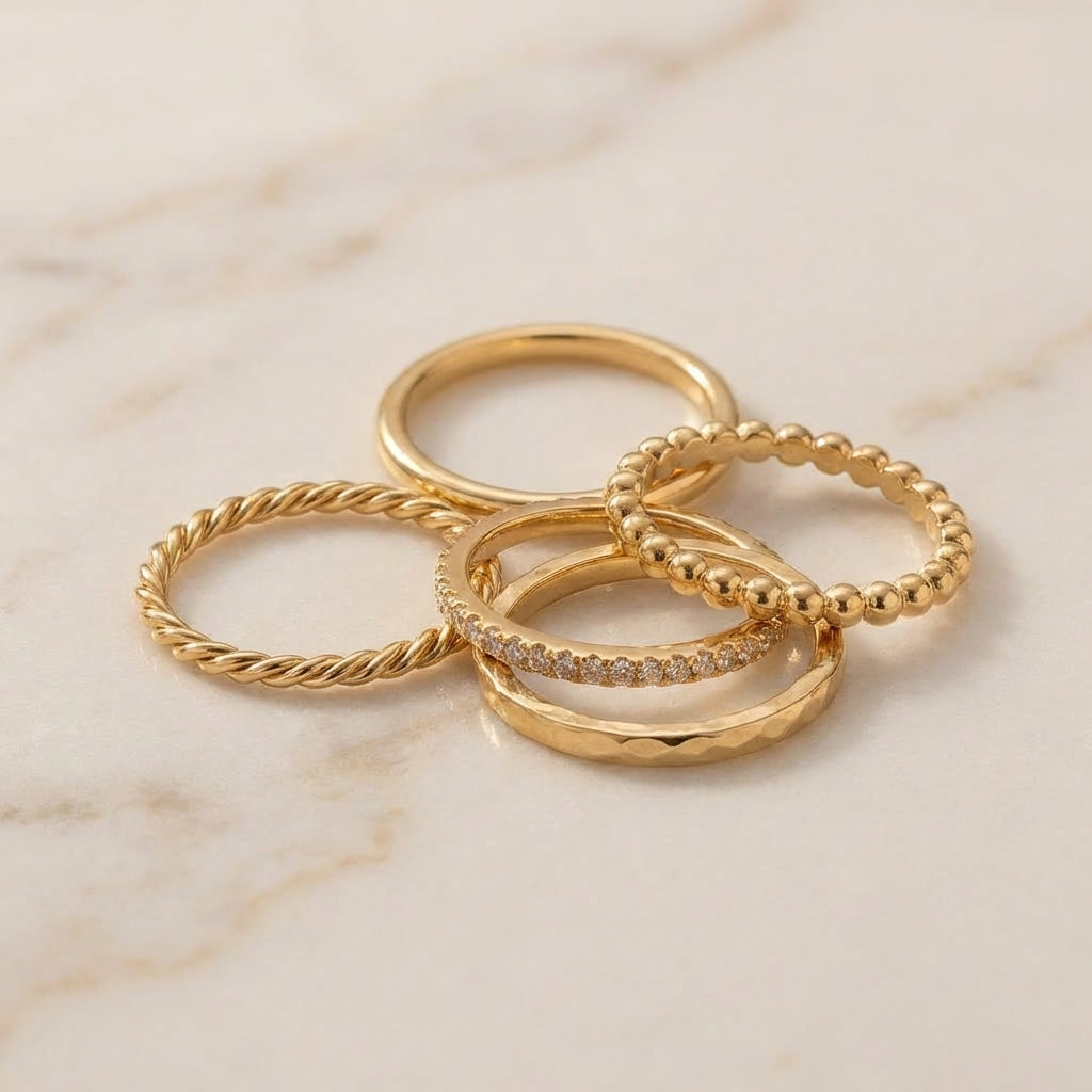 Stackable Thin Gold Rings