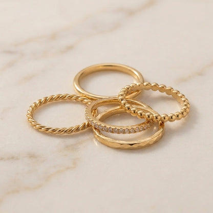 Stackable Thin Gold Rings