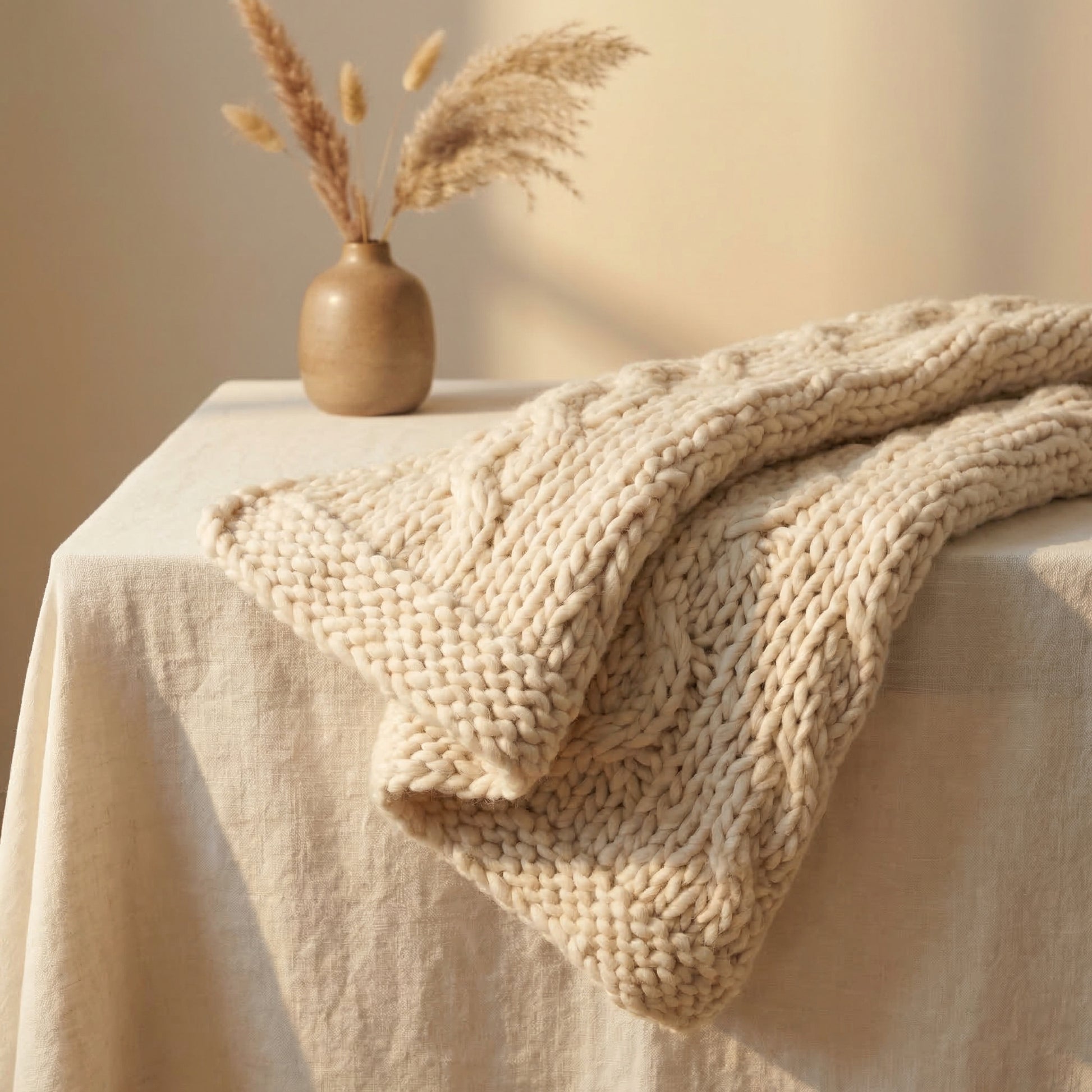 Chunky Knit Throw Blanket