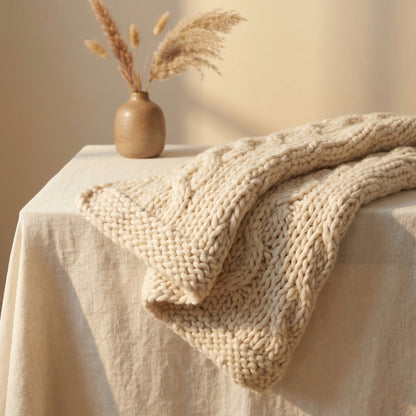 Chunky Knit Throw Blanket