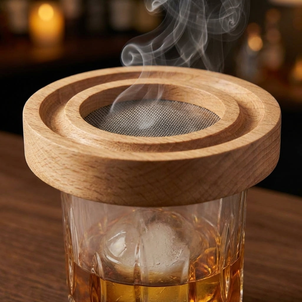 Cocktail Smoker Kit close-up detail of wood smoker lid