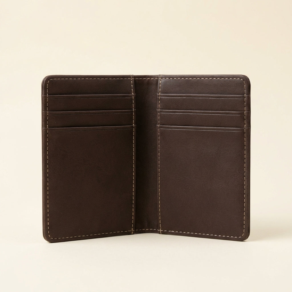 Leather Card Wallet slim brown card holder