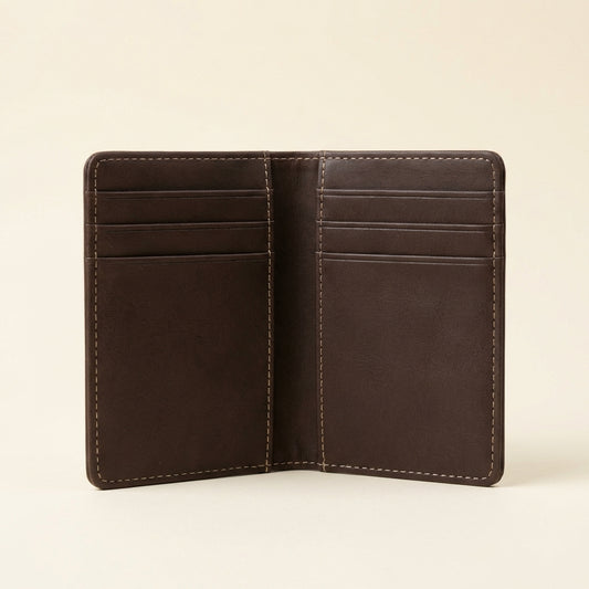 Leather Card Wallet slim brown card holder