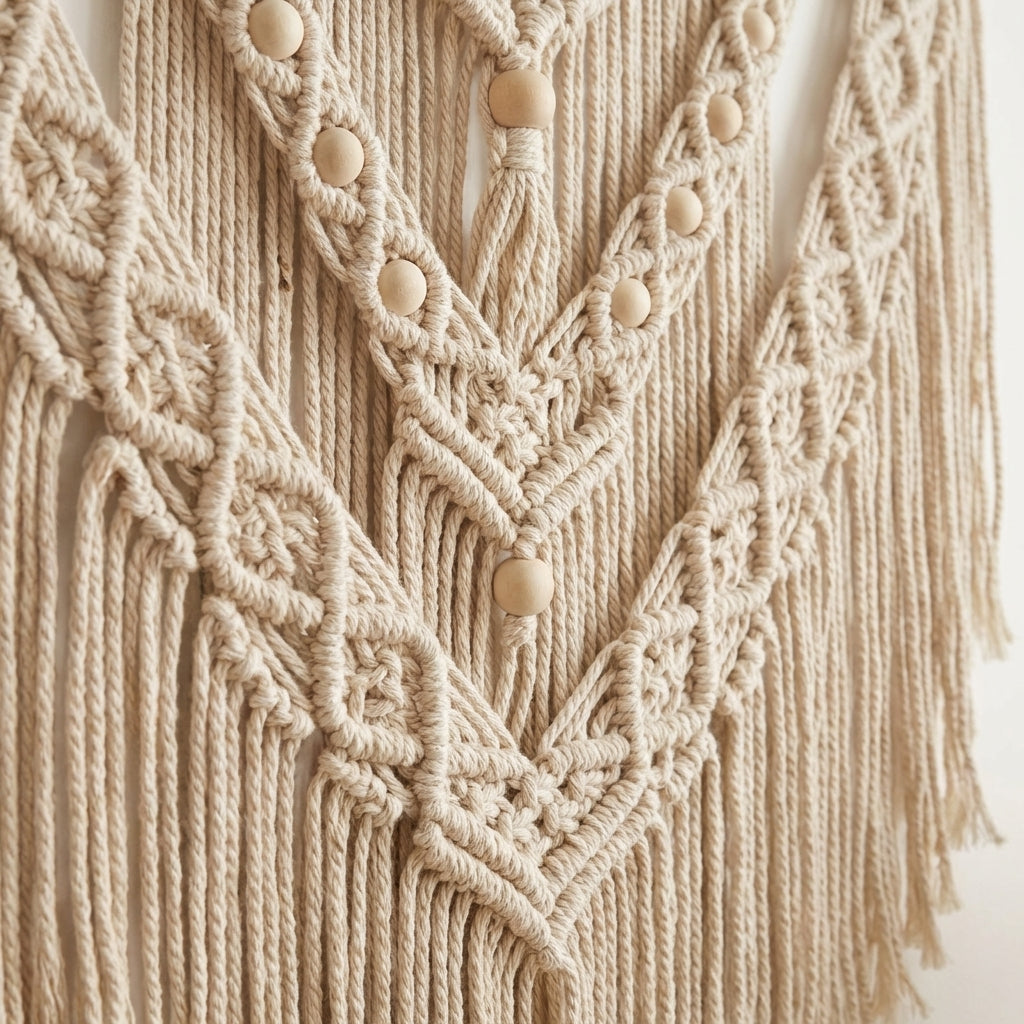 Macrame Wall Hanging knotwork detail