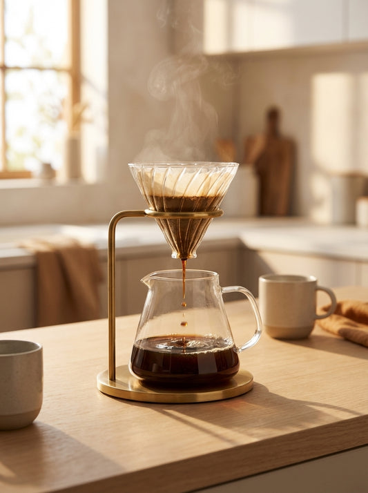 Vanoir Pour-Over Coffee Dripper - Glass carafe with stainless steel dripper