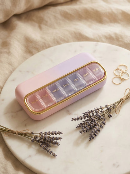 Vanoir Cute Pill Organizer - Aesthetic pastel weekly pill organizer